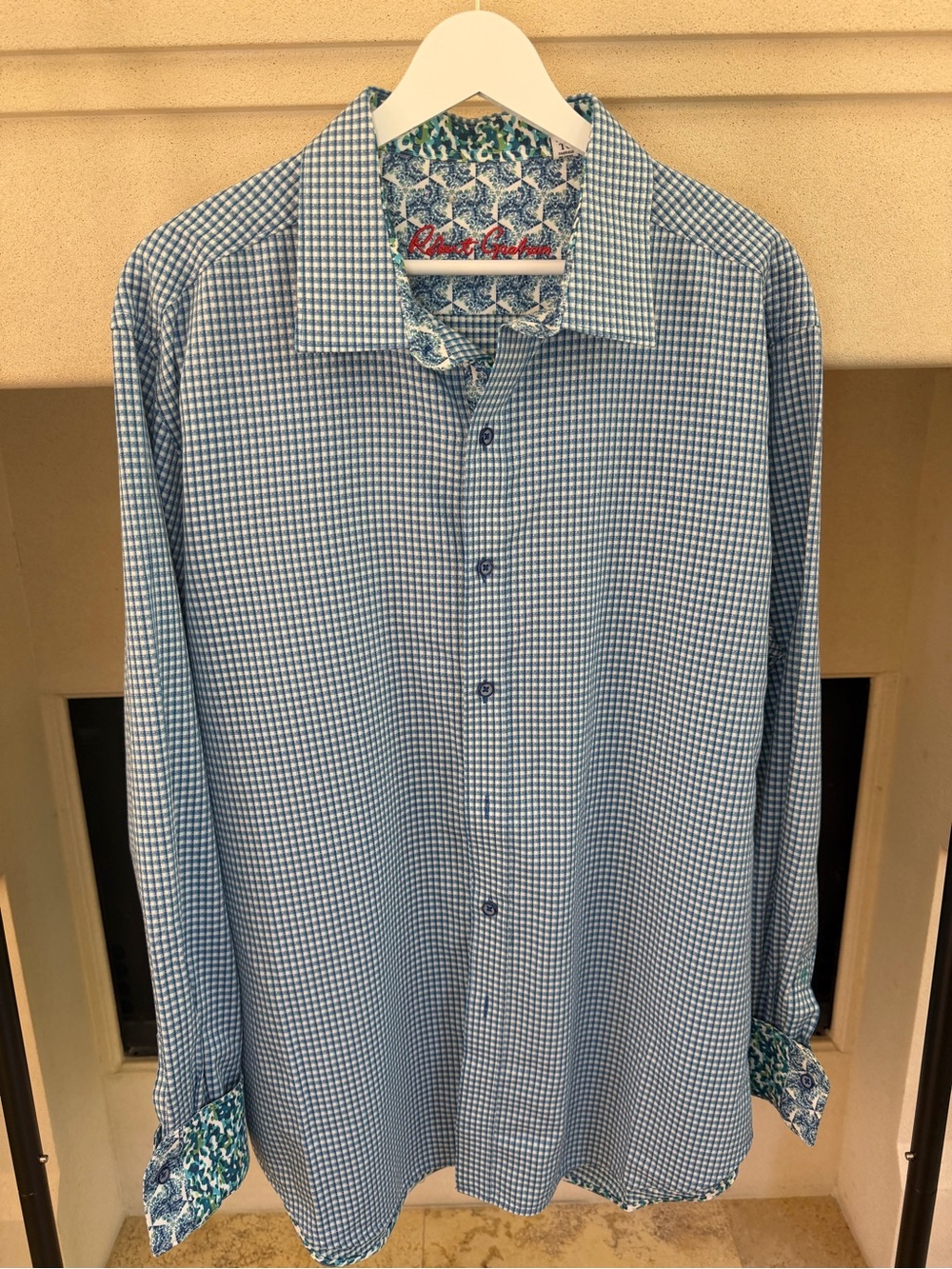 Robert Graham Blue and Green Checkered Shirt